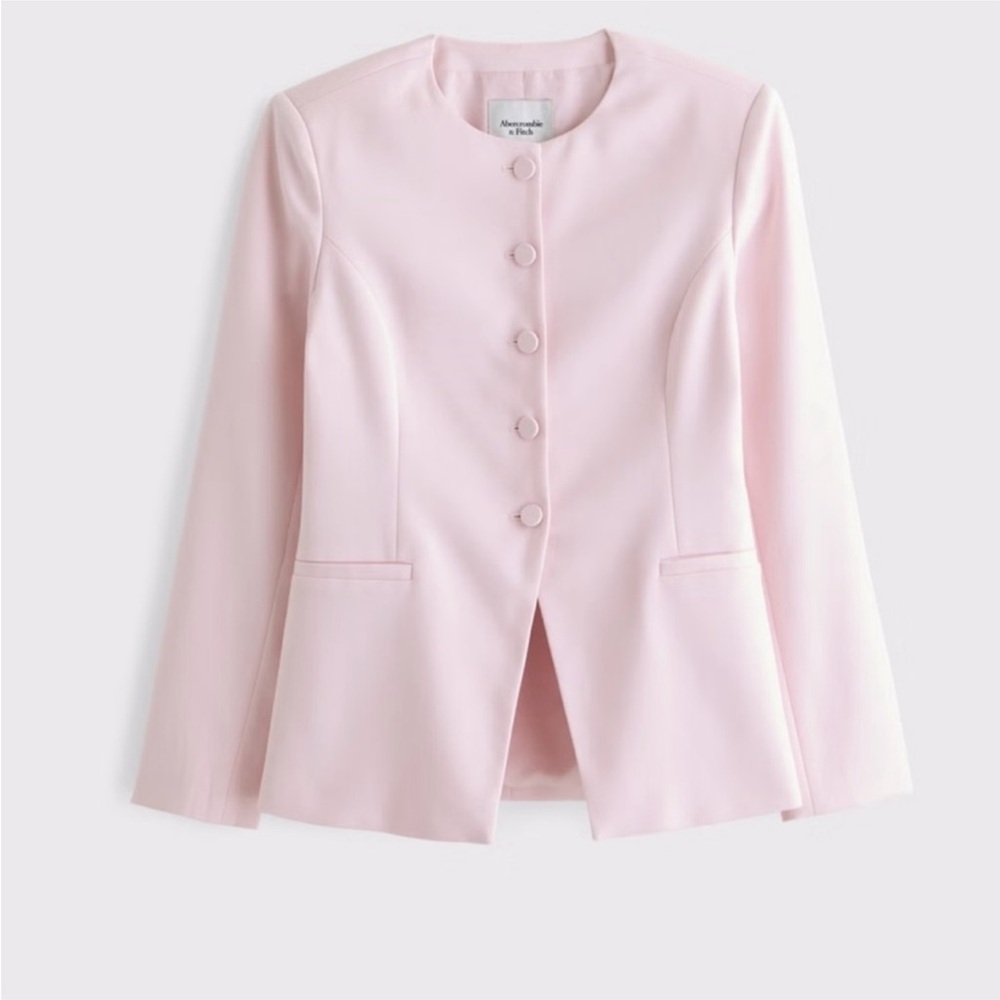 Abercrombie & Finch Collarless Suiting Blazer Light Pink